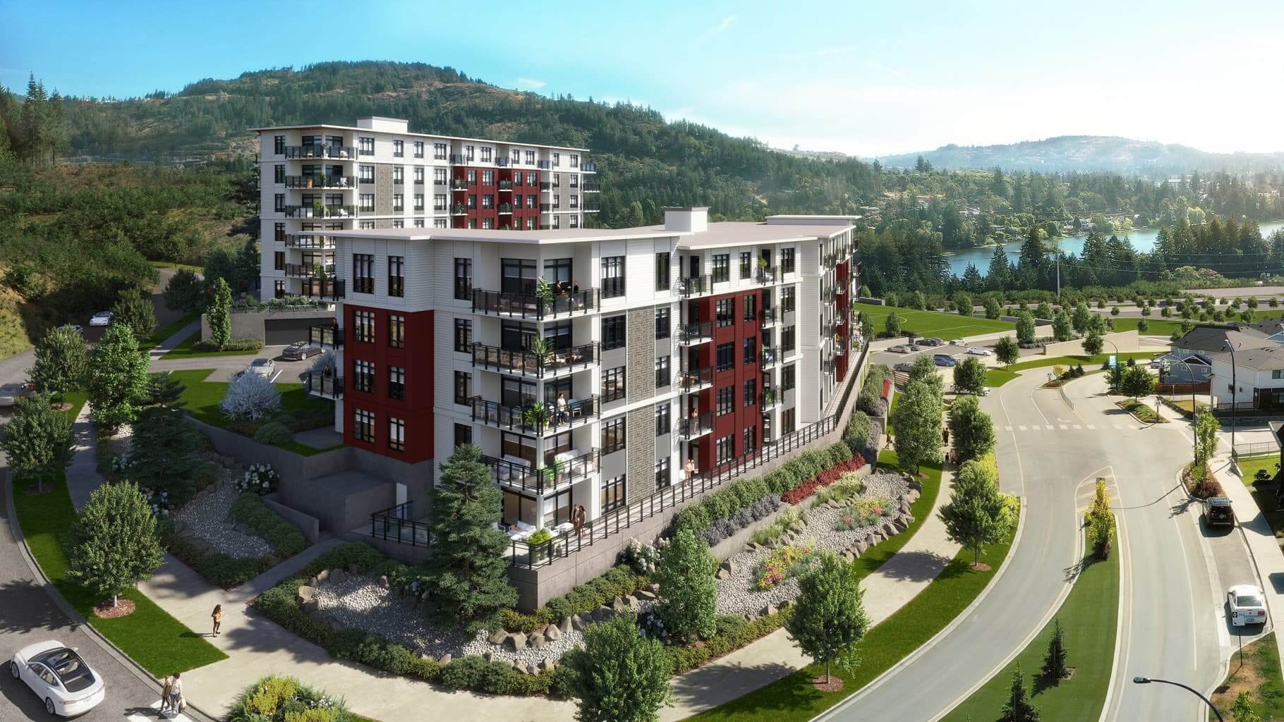 condow development with mountain behind